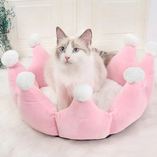 Warming Soft Pet Bed Dog Cat Crown Shape Puppy Sleeping Be