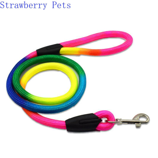 Durable Nylon Rainbow 1.2M Pet Dog Leash Walking Training Leash