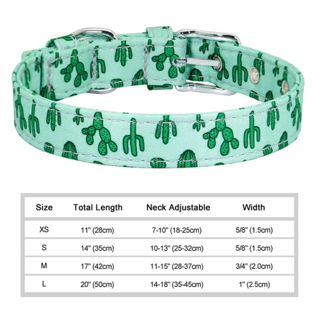 Adjustable Printed Nylon Dog Collar